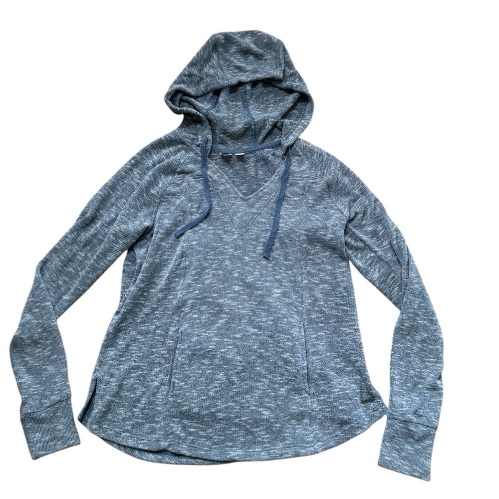 Roxy Blue Heather Sweatshirt Hoodie Terry Cloth Long Sleeve Kangaroo pocket M